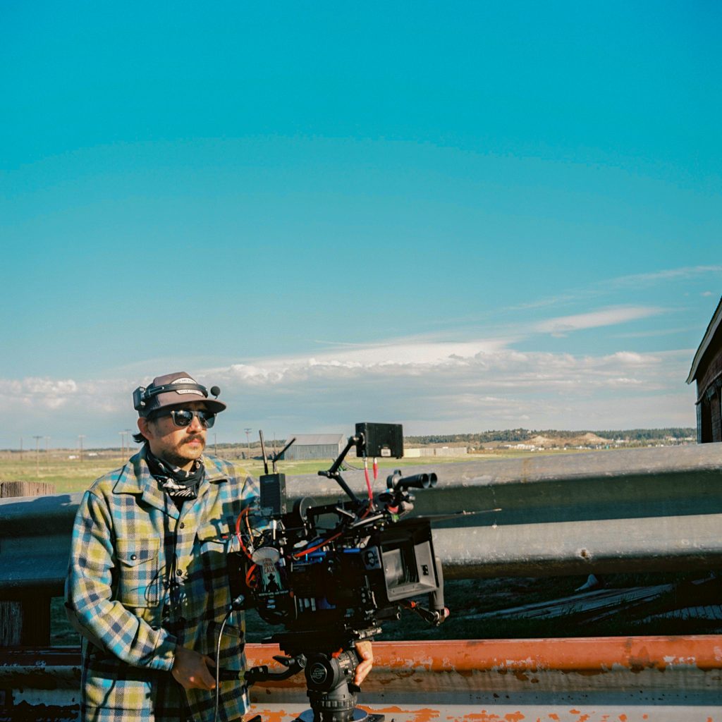 Filmmaker Bruce James Bales on location in Wyoming for a feature narrative film. 